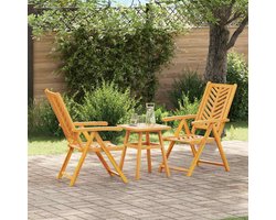 Tuin Bistro set | Loungeset | Tuinset 3 st Bruin Massief acaciahout