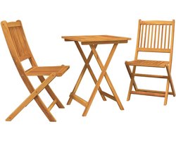 Tuin Bistro set | Loungeset | Tuinset 3 st Bruin Massief acaciahout