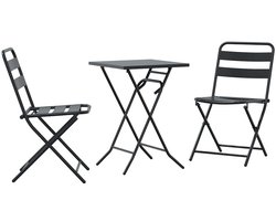 Tuin Bistro set | Tuinset 3 st Antraciet Staal