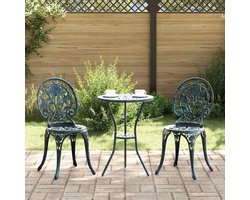 Tuin Bistro set | Tuinset 3 st Groen Aluminium