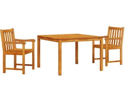 Tuin Eetset 3 pcs | Tuinset | Tuinmeubelset | Zitgroep Bruin Massief acaciahout