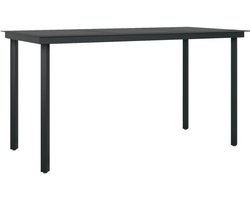 Tuin eettafel 140x70 cm van staal en glas - Minimalistisch en modern