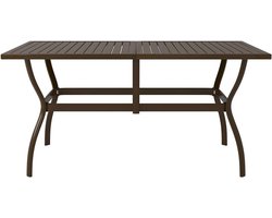 Tuin Eettafel - Buiten Tafel - Buiten Dineren - Parasol Gat - 140 x 80 cm - Bruin