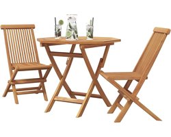 Tuin eettafelset - Terrasmeubelen Patio set - Buiten dineren - Massief acaciahout - 85 x 85 x 76 cm - Bruin