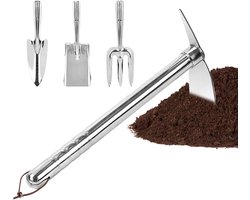 Tuin Gereedschap Set - RVS Graafset - Moestuin Terras - Duurzaam Roestvrij Staal - 40 x 15 x 5 cm