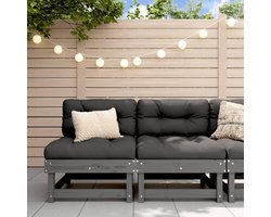 Tuin hoek loungeset - Terras meubels - Buiten ontspannen - Massief grenen - 64 x 34 x 195 cm - Grijs