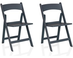 Tuin- / Klapstoel Travano 1 (Set van 2 / 2 stoelen) kunststof grijs hjh LIVING