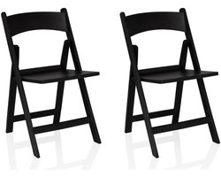 Tuin- / Klapstoel Travano 1 (Set van 2 / 2 stoelen) kunststof zwart hjh LIVING