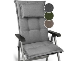 Tuin Kussen Hoge Rug Zitkussen 120x52cm – 7 cm Dikke Lichtgrijze Tuinmeubelkussens