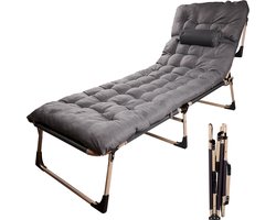 Tuin ligbed — Folding camping bed 193 cm dark grey