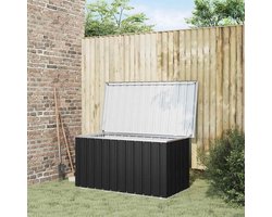 Tuin opbergbox - Opbergkist metaal - Terras organiseren - Verzinkt staal - 129 cm lang - Antraciet