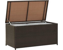 Tuin Opbergdoos - Buiten Kist - Spullen Opbergen - Waterbestendig Rotan - 100 x 50 x 50 cm - Bruin