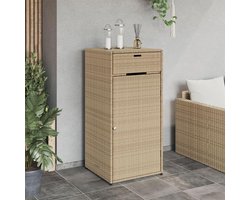 Tuin Opbergkast - Balkon Terras Kast - Buiten Spullen Opbergen - Duurzaam Rotan Uiterlijk