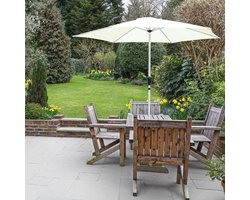 Tuin Parasol met kanteltafel 27 m Kraanhendel UV 40+ Bescherming - voor buiten en patio's - Robuust Aluminium (Crème)