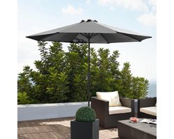 Tuin parasol stokparasol 300x230 cm grijs