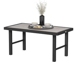 Tuin salontafel - Buitenmeubel - Buiten ontspannen - Waterdicht SPC blad - 100 x 52 cm - Grijze houtlook