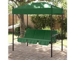 Tuin Schommelbank - Buitenbank - Ontspannen Buiten - 2-in-1 Stoel Bed - 3-Persoons - Groen