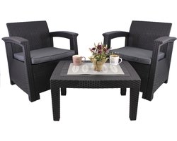 Tuin set- 2x stoel + tafel- compleet set voor in de tuin - Tuinmeubel / Terrasmeubel