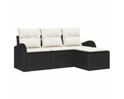 Tuin Sofa Set | Loungeset | Tuinset Zwart poly rattan