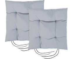 Tuin Stoelkussen met Lint - Tuinstoelkussens - Kussen voor Binnen en Buiten - Eetkamer Kussen - Waterproof Zitkussens voor Stoelen - 40cm x 40cm