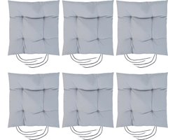 Tuin Stoelkussen met Lint - Tuinstoelkussens - Kussen voor Binnen en Buiten - Eetkamer Kussen - Waterproof Zitkussens voor Stoelen - 40cm x 40cm