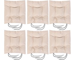 Tuin Stoelkussen met Lint - Tuinstoelkussens - Kussen voor Binnen en Buiten - Eetkamer Kussen - Waterproof Zitkussens voor Stoelen - 40cm x 40cm