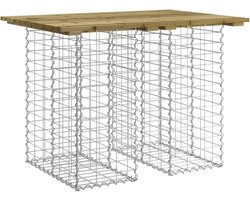 Tuin Tafel – Balkontafel – Bijzettafel – Terrastafel – Buiten Tafel – Massief Geïmpregneerd Grenenhout – Verzinkt Stalen Gabion Frame