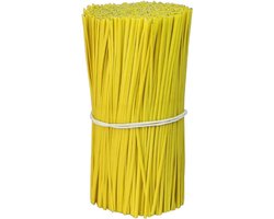 Tuin Wire Ties - Plantenbinders - Planten Steunen - Herbruikbaar Plastic Gecoat - 100 stuks 30 cm - Geel