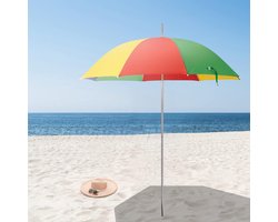 Tuin Zonnescherm Parasol - Multikleur Strandparasol Tegen Zon en Regen - Lichtgewicht & Makkelijk te Dragen - Grondstand & Handvat