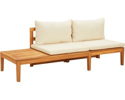 Tuinbak Acaciahout met lichte kussens | Tuinset - Loungebank - Met tafel | 175 x 66 x 60 cm