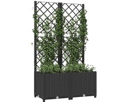 Tuinbak-met-Klimrek-Zwart-80x40x136cm-PP-Onderhoudsvrij-Verticale-Tuin-Balkon-Terras