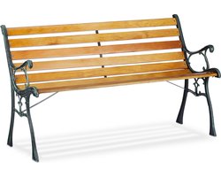 tuinbank - 2 personen - 126 cm breed - gietijzer - hout