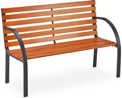 tuinbank - 2 persoons - 123 cm breed - hout - metaal