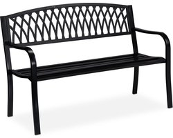 tuinbank - 2 persoons - 87 x 127 x 60 cm - metaal - zwart
