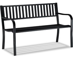 tuinbank - 2 zits- 127,5 cm breed - metaal - zwart