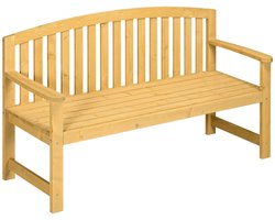 Tuinbank 2 Zits 143x51x85cm Hout Weerbestendig Met Rugleuning 240Kg Belastbaar Oranje Buitenmeubilair