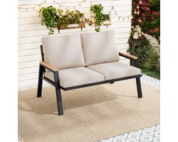 Tuinbank - 2-zits - Industrieel Design - Verzinkt Staal en WPC - Staal en WPC - Grijs