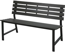Tuinbank - 78 x 118 x 66 cm - 2 zits - houtlook - balkon - zwart-antraciet