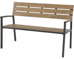 Tuinbank Arezzo - Polywood - Aluminium - Bruin en Antraciet - 120cm