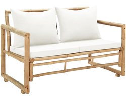 Tuinbank Bamboe met Kussen - Weerbestendige Buitenbank voor Patio