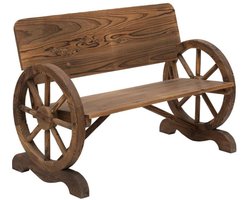 Tuinbank - Bank - Tuinmeubelen - Bruin - Decoratie tuin - 114 x 58 x 80 cm