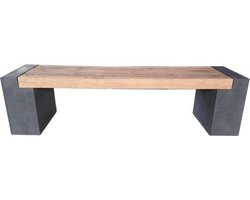 Tuinbank beton en geschaafd hardhout 145x45x45cm