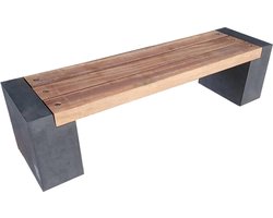 Tuinbank beton en geschaafd hardhout 175x45x45cm