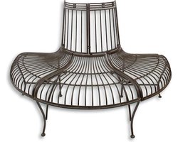 Tuinbank, boombank A BROWN DEMI ROUND IRON TREE BENCH Hoogte: 86 Breedte: 68,5 Lengte: 133,8