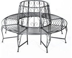 Tuinbank - Boombank - Bankje - Tuinmeubelen - Decoratie tuin - Bank - Rond - 360 ° - Φ160cm - metaal
