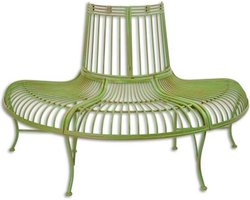 Tuinbank - boombank - half rond - ijzer - groen