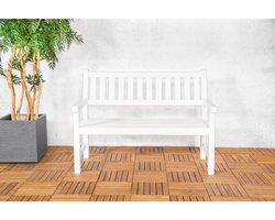 Tuinbank Bordeaux 2-Zits Grenen 125 cm - Wit