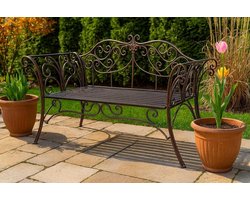 Tuinbank - Buitenbank - Ontspannen in de tuin - Handgemaakt smeedijzer - 135 cm breed - Brons