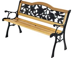 TUINBANK decoratieve houten parkbank voor in de tuin met rugleuning