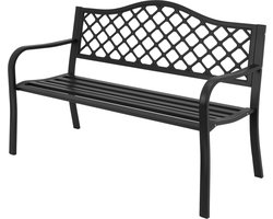 TUINBANK decoratieve stalen parkbank voor in de tuin met rugleuning